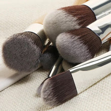 Load image into Gallery viewer, Set de brochas de bambú 11 piezas + bolsa de tela Accesorios