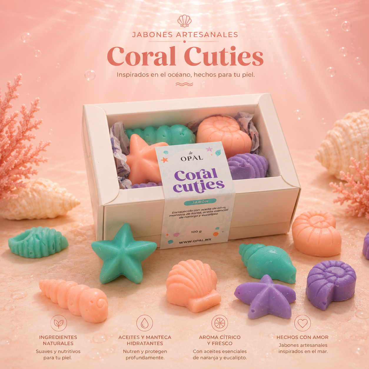 Jabón Mini Coral Cuties