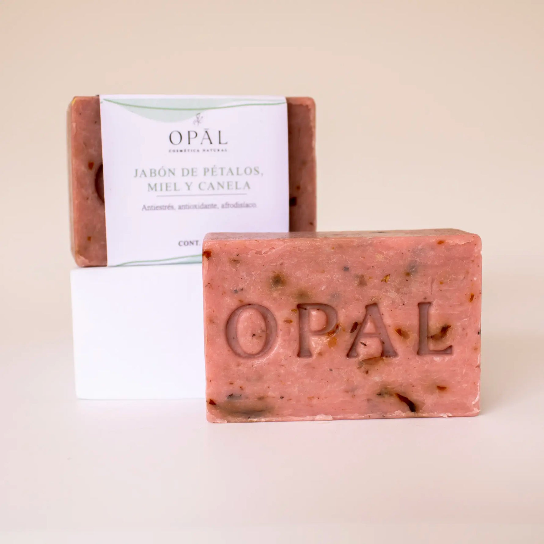 Jabón Artesanal de Pétalos, Miel y Canela