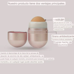 Rodillo de piedra volcánica (absorbe brillo facial)