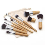 Set de brochas de bambú 11 piezas + bolsa de tela Accesorios
