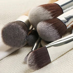 Set de brochas de bambú 11 piezas + bolsa de tela Accesorios