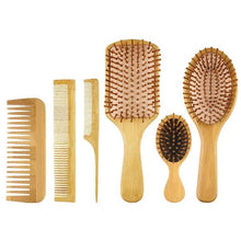 Cargar imagen en el visor de la galería, Kit de cepillos de Bambú para cabello
