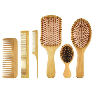 Kit de cepillos de Bambú para cabello